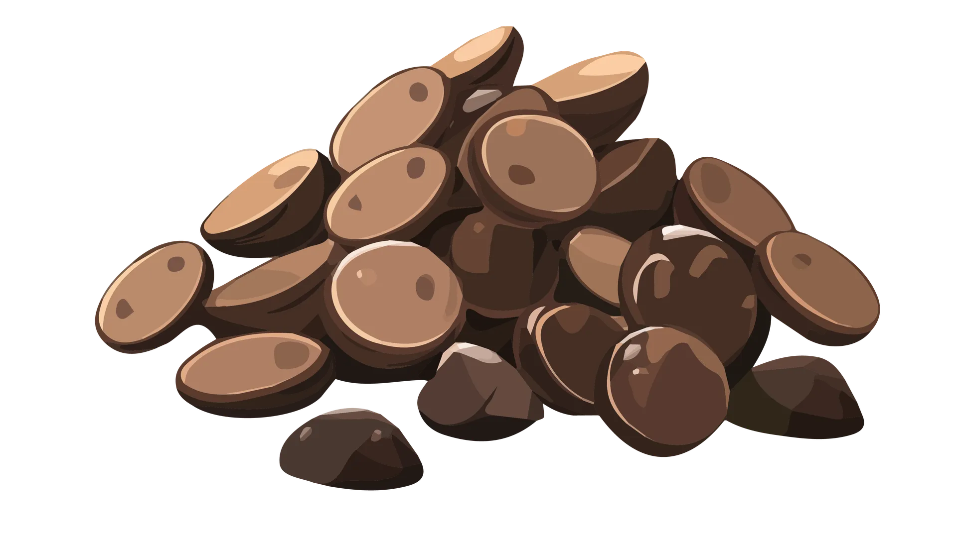 Illustration de pépites de chocolat.