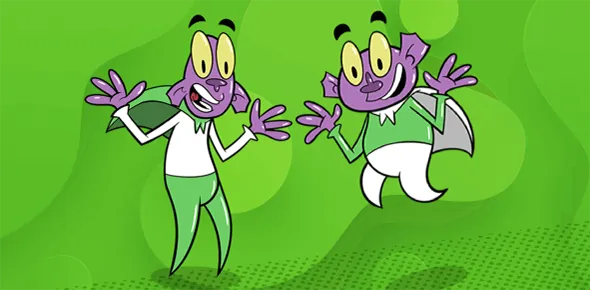 Trille est debout sur ses jambes sans pieds tandis que Lys lévite à ses côtés.